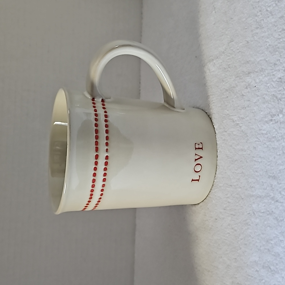 Hearth & Hand | NWT Cream Red Love Stoneware Coffee Tea Hot Chocolate Mug